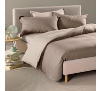 Caleffi Completo Copripiumino Matrimoniale Vita Double in Cotone e Lyocell Set 4 Pezzi con Sacco, Federe e Lenzuolo con Angoli (Tortora)