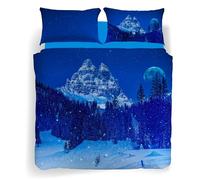 Caleffi - Completo-copripiumino Snow in the blue nigh Fotografico Matrimoniale