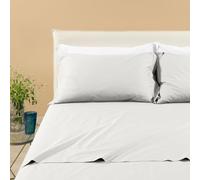 Caleffi 70694 Cotone Percalle Completo Lenzuola per Matrimoniale Letto, Avorio