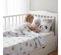 Caleffi Completo Lenzuola Culla Lettino con Sbarre Art. Pets Baby in 100% Cotone - Set 3 Pezzi con Federa Double Face