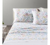 Caleffi Completo Lenzuola In Cotone Provenza Piazza E Mezza Azzurro Fior Di Cotone