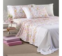 Caleffi Completo Lenzuola In Cotone Provenza Singolo Rosa Fior Di Cotone