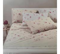 Caleffi Completo Lenzuola Matrimoniale in Cotone Art. Flora Bordeaux Lenzuolo Sopra, Sotto con angoli e 2 Federe