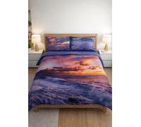 Caleffi Completo Lenzuola Matrimoniale Puro Cotone con Stampa Mare e Tramonto Art Sunset by Carmassi