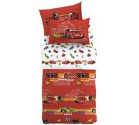 Caleffi Completo Lenzuola Piazza e Mezzo Disney Cars 100% Cotone - Set Letto Bambini con Lenzuolo Sotto Angoli 130x200+25,Lenzuolo Sopra 180x280 e Federa Double Face 50x80 cm