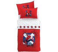 Caleffi Completo Lenzuola Singolo Disney Spiderman 100% Cotone - Set Letto Bambini con Lenzuolo Sotto Angoli 90x200+25, Sopra 155x280 e Federa Double Face 50x80 cm