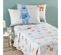 Caleffi Completo Lenzuola Teddy in Cotone singolo colore ghiaccio