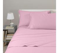 Caleffi - Completo-lenzuola Tinta unita flanella Tinta Unita Matrimoniale Rosa