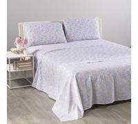 Caleffi Completo Letto Matrimoniale 100% Cotone Morbido - Lenzuolo Sotto con Angoli 180x200x25 cm, Lenzuolo Sopra 240x280 cm, 2 Federe 50x80 cm (Flower Rose)