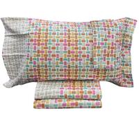 Caleffi Completo Letto Matrimoniale in Flanella di Cotone Due Piazze, Set Lenzuola Matrimoniali con Lenzuolo Sopra, Sotto e 2 Federe, Deva Orchidea