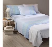Caleffi Completo Letto Matrimoniale in Flanella di Cotone Due Piazze, Set Lenzuola Matrimoniali con Lenzuolo Sopra, Sotto e 2 Federe, William Bluette