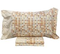 Caleffi Completo Letto Singolo in Flanella di Cotone Una Piazza, Set Lenzuola Singole con Lenzuolo Sopra, Sotto e Federa, Deva Ambra