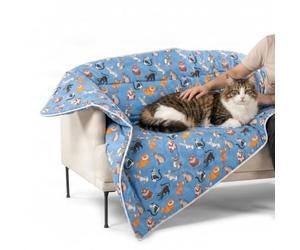 Caleffi - Copertina Gatti, Coperta 130x100 cm in Cotone, Made in Italy | Coperta 130x100 in cotone per il relax col tuo gatto: morbida e avvolgente, per divano e cesta, lavabile in lavatrice.