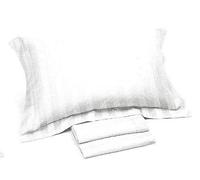 Caleffi Coppia di federe Linea Hotel in Puro Raso di Cotone Rigato 300TC (Thread Count) col. Bianco qualità Superiore Art. 77507 cm. 52x82