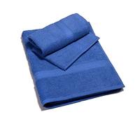 Caleffi Coppia Spugna Asciugamani 1+1 (ospite+Asciugamano) col. Blu