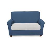 Caleffi Copri Divano Elasticizzato Blu 2 Posti Melange in Cotone - 51224