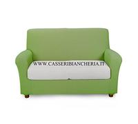 Caleffi Copridivano Elasticizzato Verde 1 Posti Melange in Cotone - 51219