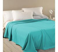 Caleffi Copriletto 1 Piazza e Mezza Non Trapuntato, Dobby, 50% Cotone 50% Poliestere, 220x260cm, Light Blue, 1010284