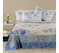 Caleffi Copriletto Estivo Isolabella in Cotone Panama Bluette