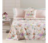 Caleffi Copriletto Non Trapuntato In Cotone Panama Giardino Matrimoniale