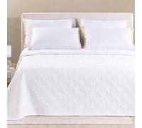 Caleffi Copriletto Matrimoniale 260x260 cm Rapallo - MIsto Cotone Jacquard a Rilievo - Non Trapuntato Primavera Estate - Linea Prima Natura (Bianco)