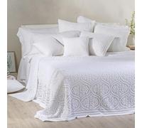 Caleffi Copriletto Matrimoniale Vittoria 260x260 cm - In Cotone Jacquard con Elegante Motivo a Rilievo - Disponibile in Bianco e Naturale (Bianco)