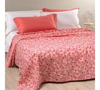Caleffi Copriletto Singolo Non Trapuntato, Flowers Joy in Piquet, 50% Cotone 50% Poliestere, 170x260cm, Fuxia, 1006786