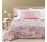 Caleffi Copriletto Trapuntato In Raso Di Cotone Eloise - Misura Matrimoniale Due Piazze 270 x 270 cm - Colore Rosa