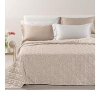 Caleffi Copriletto Trapuntato In Raso Jacquard Dorata Matrimoniale Ambra