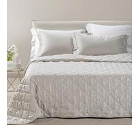 Caleffi Copriletto Trapuntato In Raso Jacquard Perleè Matrimoniale Vaniglia Dreaming