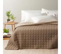 Caleffi Copriletto Trapuntato Modern Matrimoniale 260x270 cm - Double Face - Microfibra Anallergica - Mezza Stagione - Made in Italy - Tinta Unita - Primaverile Autunnale (Tortora)