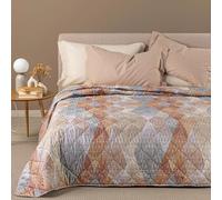 Caleffi Copriletto Trapuntato Piazza e Mezza 220x270 cm Art. Fusion - Trapuntino Mezza Stagione in Microfibra Anallergica 80 gr - Made in Italy - Colore Ambra