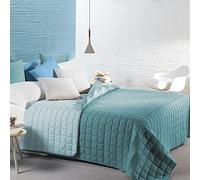 Caleffi - Copriletto Trapuntato Primaverile per letto Matrimoniale - MODERN colore Anice Tinta Unita in Microfibra