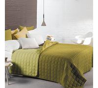 Caleffi - Copriletto Trapuntato Primaverile per letto Matrimoniale - MODERN colore Bosco Tinta Unita in Microfibra