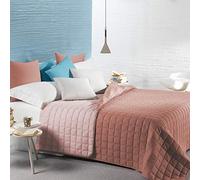 Caleffi - Copriletto Trapuntato Primaverile per letto Matrimoniale - MODERN colore Rosa Tinta Unita in Microfibra