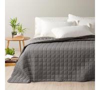 Caleffi - Copriletto Trapuntato Primaverile per letto Singolo - MODERN colore Grigio Tinta Unita in Microfibra