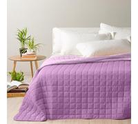 Caleffi - Copriletto Trapuntato Primaverile per letto Singolo - MODERN colore Orchidea Tinta Unita in Microfibra