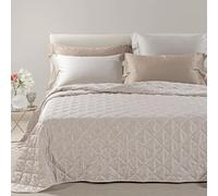 Caleffi COPRILETTO TRAPUNTATO RASO JACQUARD PERLEE' TORTORA MATRIMONIALE