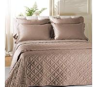 Caleffi - Copriletto-trapuntato Raso Tinta Unita Matrimoniale Sabbia