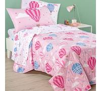 Caleffi Copriletto trapuntato singolo Art. Star 165x265 cm in cotone colore rosa | Trapuntino leggero primaverile per letto una piazza