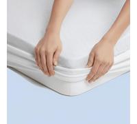Caleffi - Coprimaterasso Singolo 90x200 - Proteggi Materasso Letto Singolo con Angoli Elasticizzati - Copri Materasso in Cotone con Essenza di Aloe - Tessuto in Spugna Rinfrescante - Lavabile a 40°