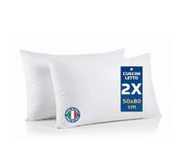 Caleffi - Cuscini Letto per Dormire - Cuscino Letto da 2 Pezzi - Guanciale Comodo e Traspirante - Cuscino per Dormire Made in Italy - Coppia Cuscini Letto 50x80 cm