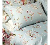 Caleffi Damasco Completo Lenzuola, Raso di cotone, Cielo, Matrimoniale, 1007096, Caleffi