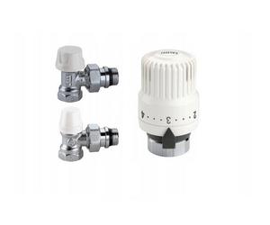 CALEFFI Kit Valvola termostatica angolare 1/2" con raccordo di ritorno e testa