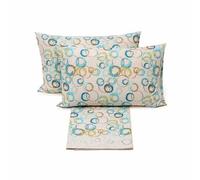 Caleffi Lenzuola Singole Graphic Puro Cotone (BLUETTE) - Conjunto de Ropa de Cama - 3 Pezzi - Cotone - Singola, Queen - 1 Confezione