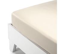 Caleffi Lenzuolo con Angoli Inferiore Raso Matrimoniale Avorio in Raso di Cotone - 35286