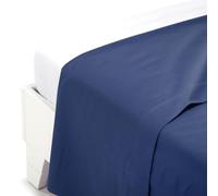 Caleffi Lenzuolo sopra Cotone Tinta Unita Blu Singolo in Cotone - 01005