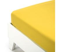 Caleffi Lenzuolo sotto con Angoli Cotone Tinta Unita Matrimoniale Giallo Sole in Cotone - 51260