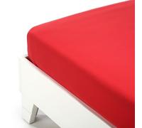 Caleffi Lenzuolo sotto con angoli Cotone tinta unita Matrimoniale Rosso in Cotone - 01246