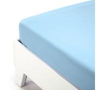 Caleffi Lenzuolo sotto con angoli Cotone tinta unita Singolo Azzurro in Cotone - 01125